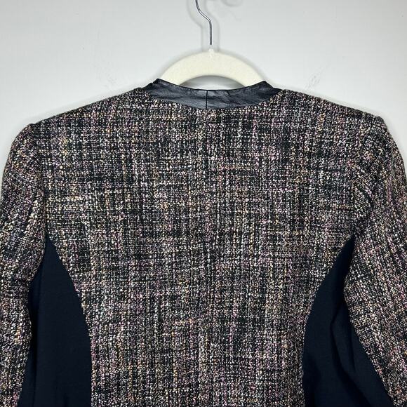 Lane Bryant Open Front Jacket Blazer Size 24 Vegan Leather Trim - Picture 6 of 12